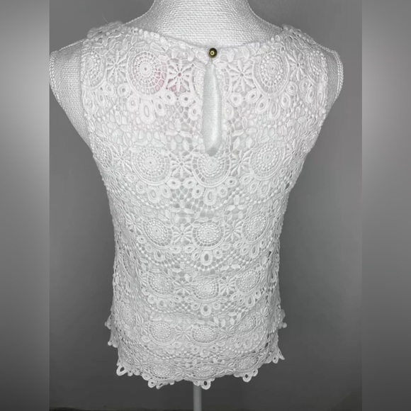 ☀️ NWOT Lilly Pulitzer Target Crochet Scallop Hem Tank Top In White! - Picture 2 of 4